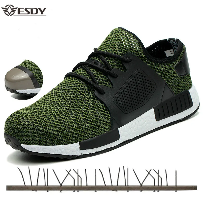 

Men's Work Safety Shoes Summer Unisex Breathable Lightweight Indestructible Steel Toe Footwear Anti-smashing Ankle Safety Boots