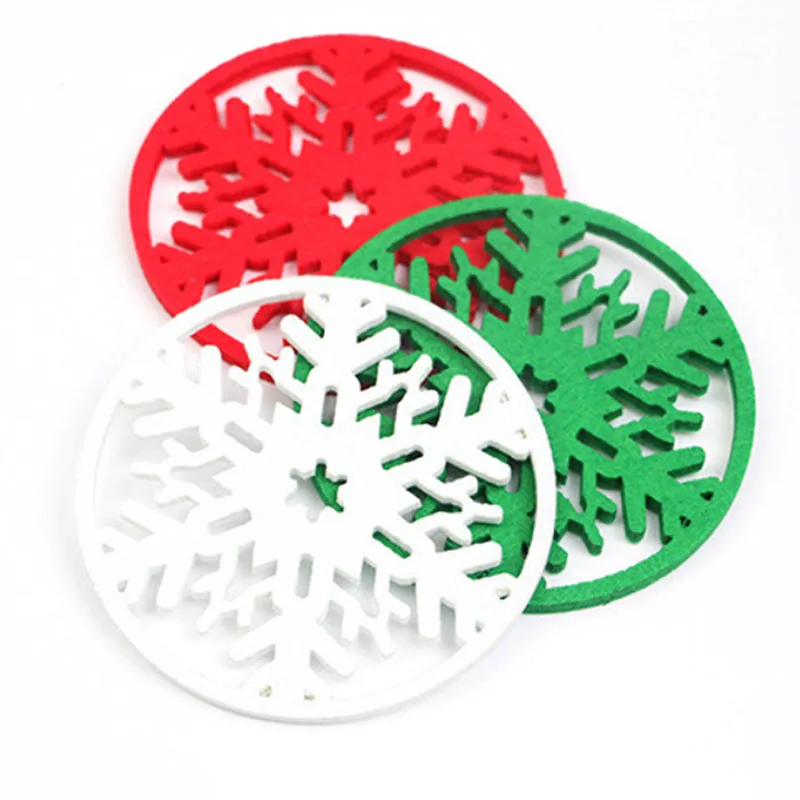 Christmas Snowflake Coasters Drink Coffee Tea Cup Mat Pad Xmas Table Decor
