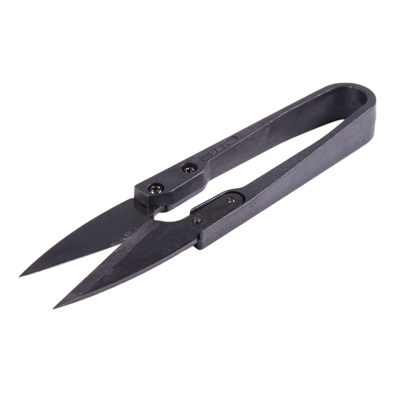 Black handle ornamental yarn scissors tool