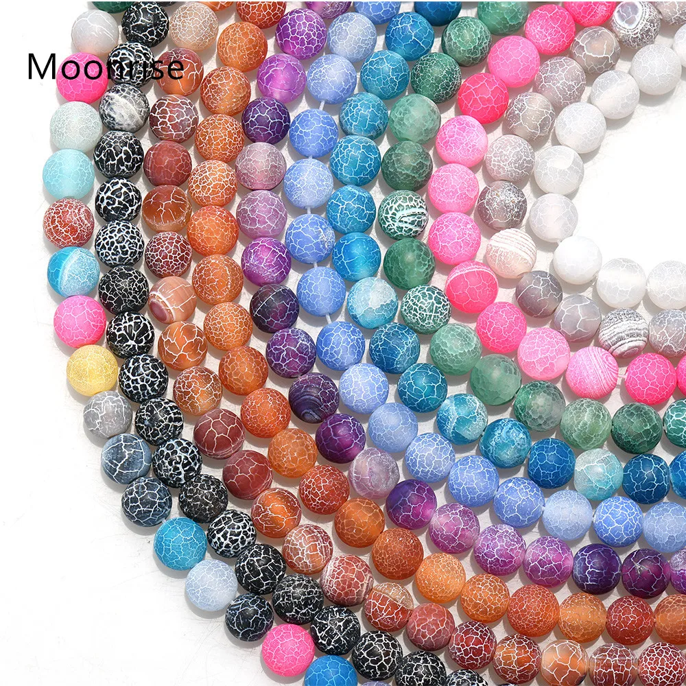 4 6 8 10 12mm Natural Stone Beads Frosted Weathered Agate Loose Round Gemstone Bead For Jewelry Making | Украшения и аксессуары