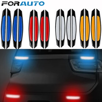 

FORAUTO 4 Pcs/Pack Warning Safety Mark Car Reflective Strip Anti-collision Car Door Bumper Sticker Auto Side Anti-scratch Strip