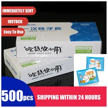 

100/200/500 Pcs Plastic Disposable Cleaning Gloves Hands Protect Dirty Proof Anti Pollution Premium Polythene Gloves