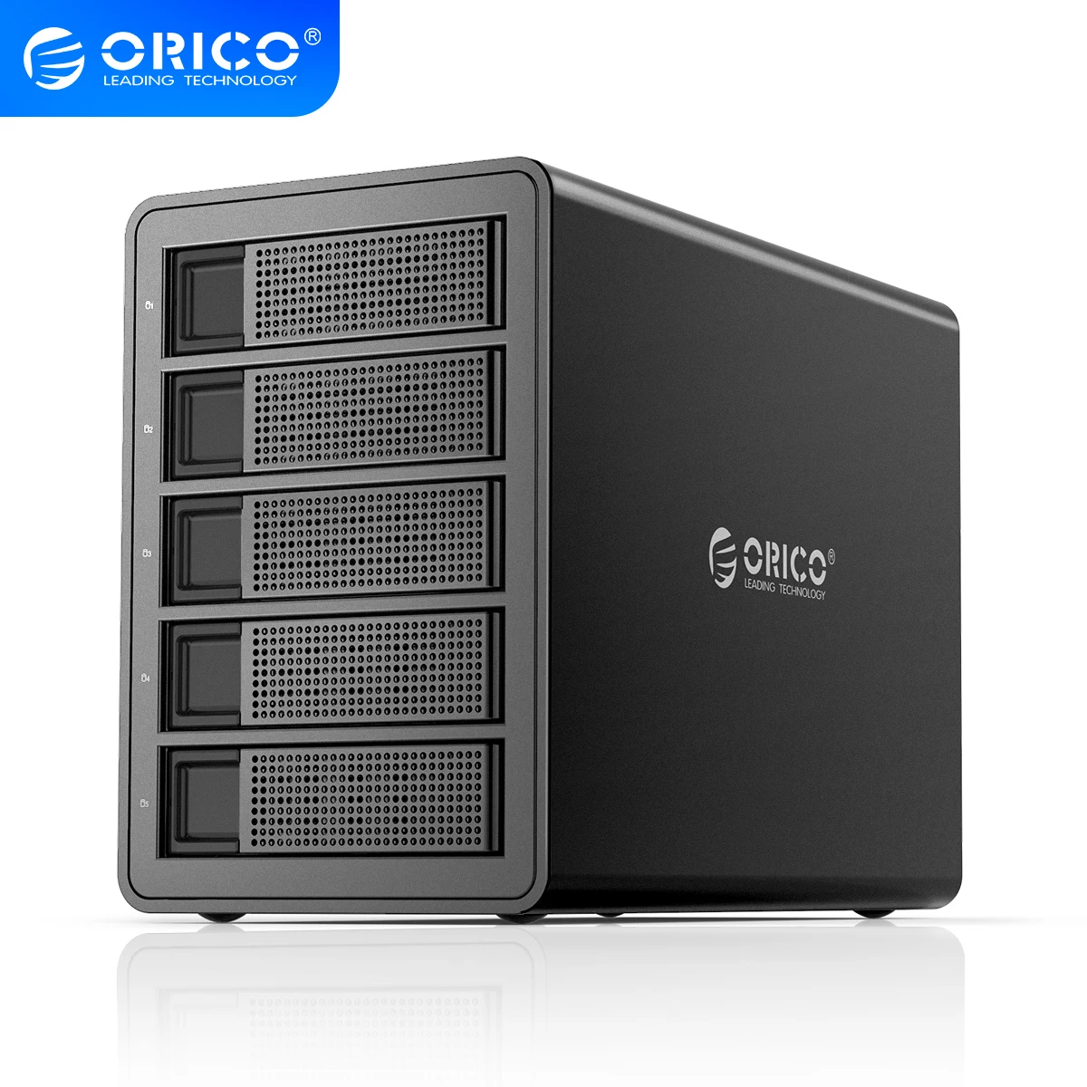 Док-станция ORICO 35 Series 5 Bay для HDD 80 ТБ 10 Гбит/с 150 Вт встроенный мощный чехол жесткого
