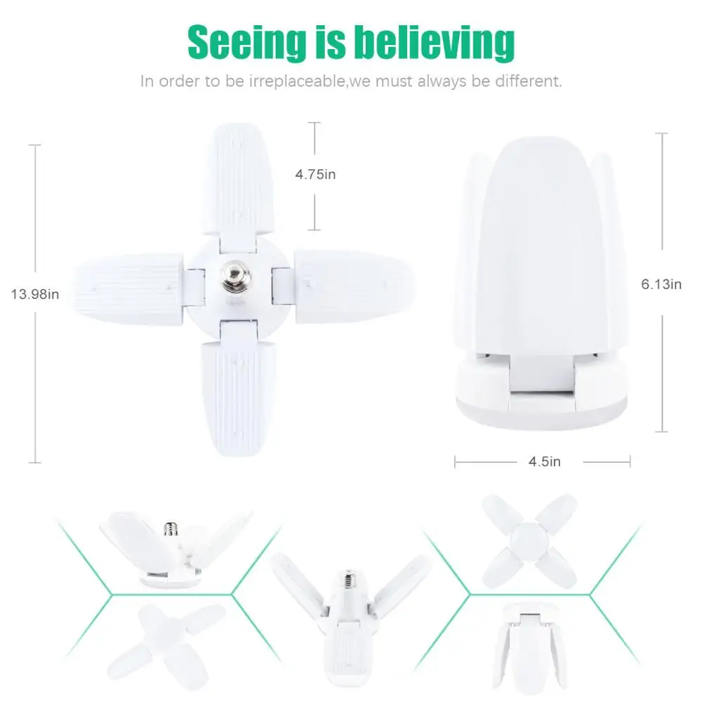  60W Fan Shape LED E27 Bulb Lamp LED Bulb Super luminance Angle Adjustable Ceiling Lamp Living Room  - 33001922955
