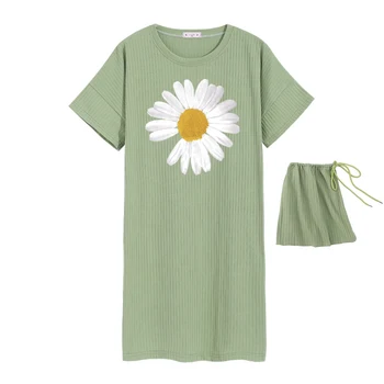 

Korean nightdress female summer daisy fresh girl student casual home service