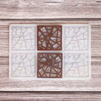 

Hollow irregular square Shape Chocolate Stencil Cake Decorating Silicone Mold Transfer Sheet Baking Stencil Chablon