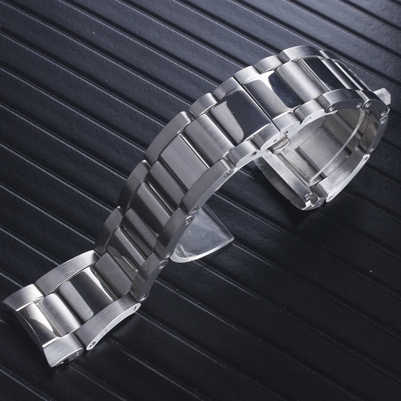 Металлические часы, браслеты для мужчин, высокое качество, нержавеющая сталь, 23 мм, Ремешки для наручных часов, модные женские Ремешки для наручных часов, подходят для Cartier Calibre de