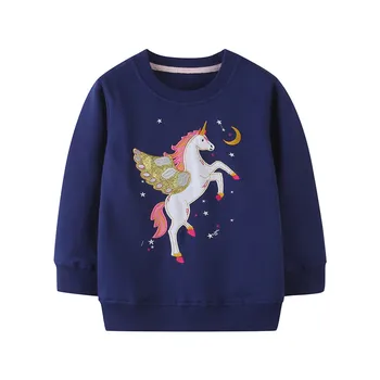

Jumping Meters New Spring Autumn Unicorn Applique Toddler Kids Baby Girl Sweatshirt Children's Clothing For Girl's Sweaters