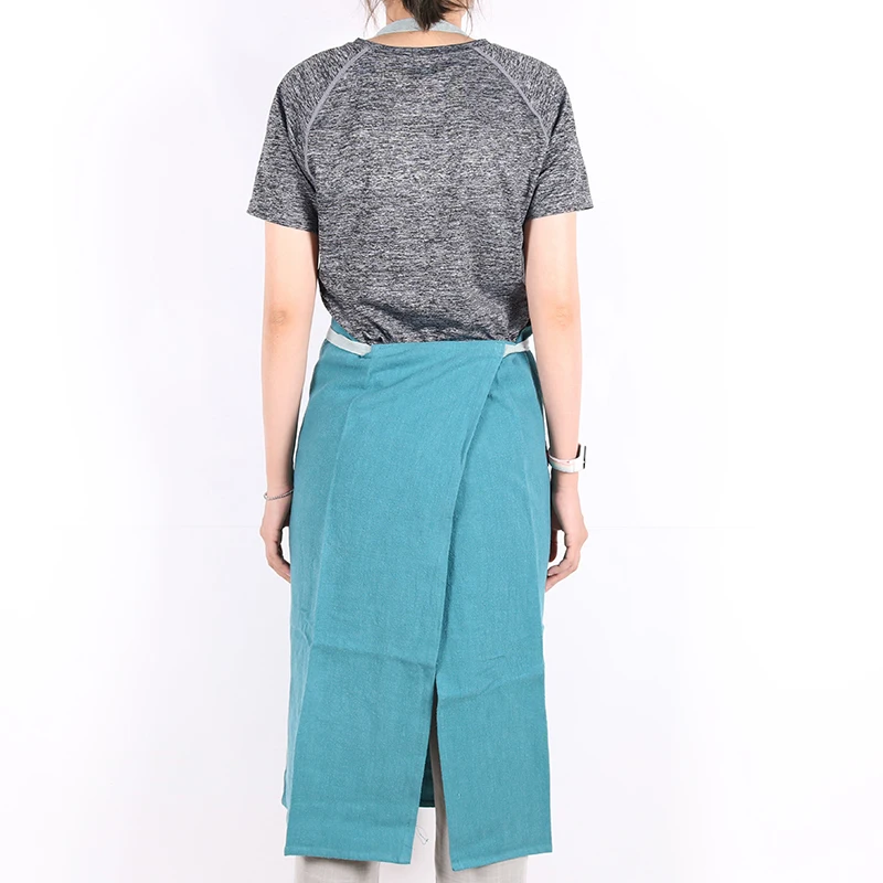 WEEYI Brief 100% Linen Apron Nordic Dress Skirt apron Coffee Shops And Flower Shops Work Cleaning Aprons For Woman Washable