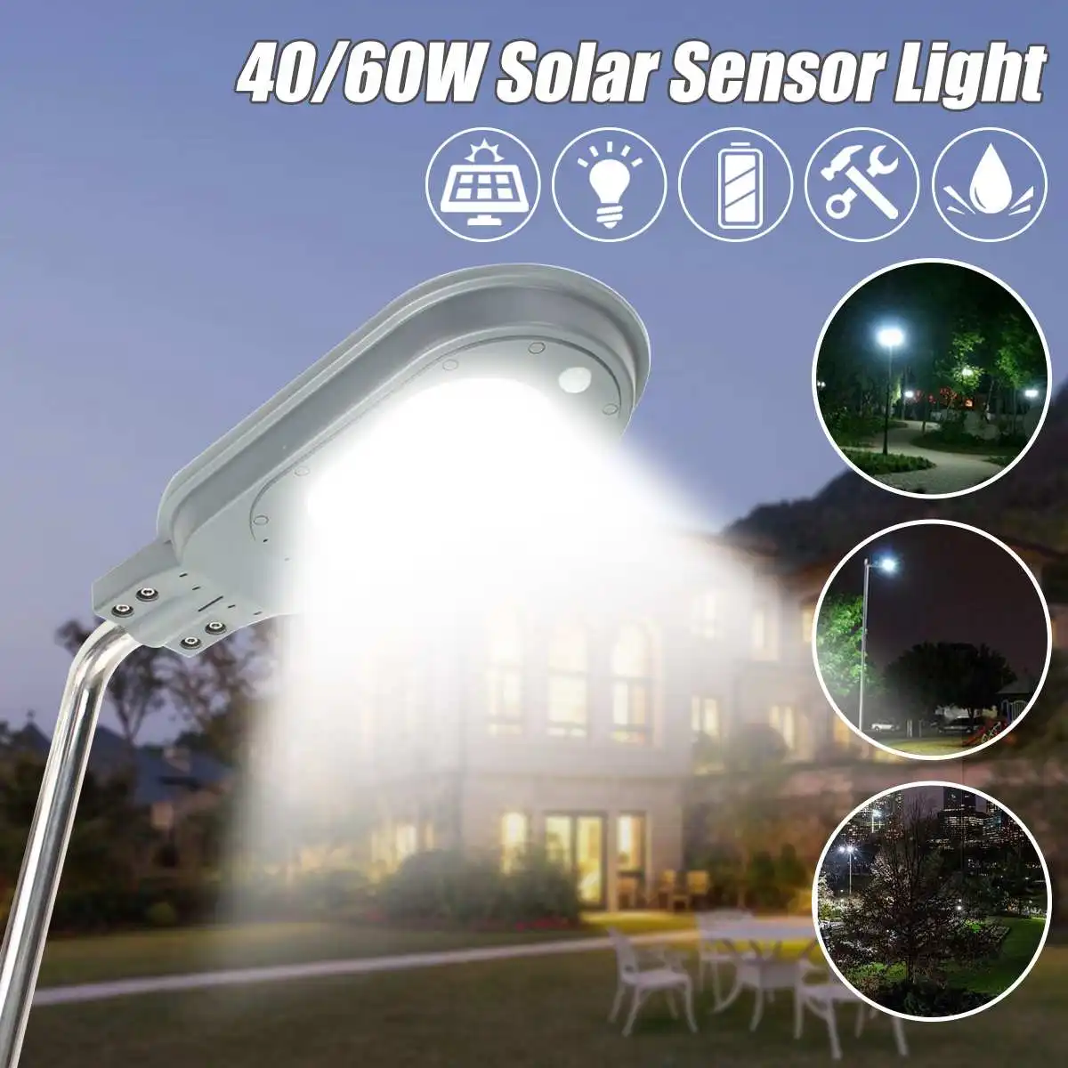 40W Led Zonne-straat Licht Pir Dim Sensor Outdoor Verlichting Wandlamp Oplaadbare Veiligheid Light Tuin Yard Light Control lamp