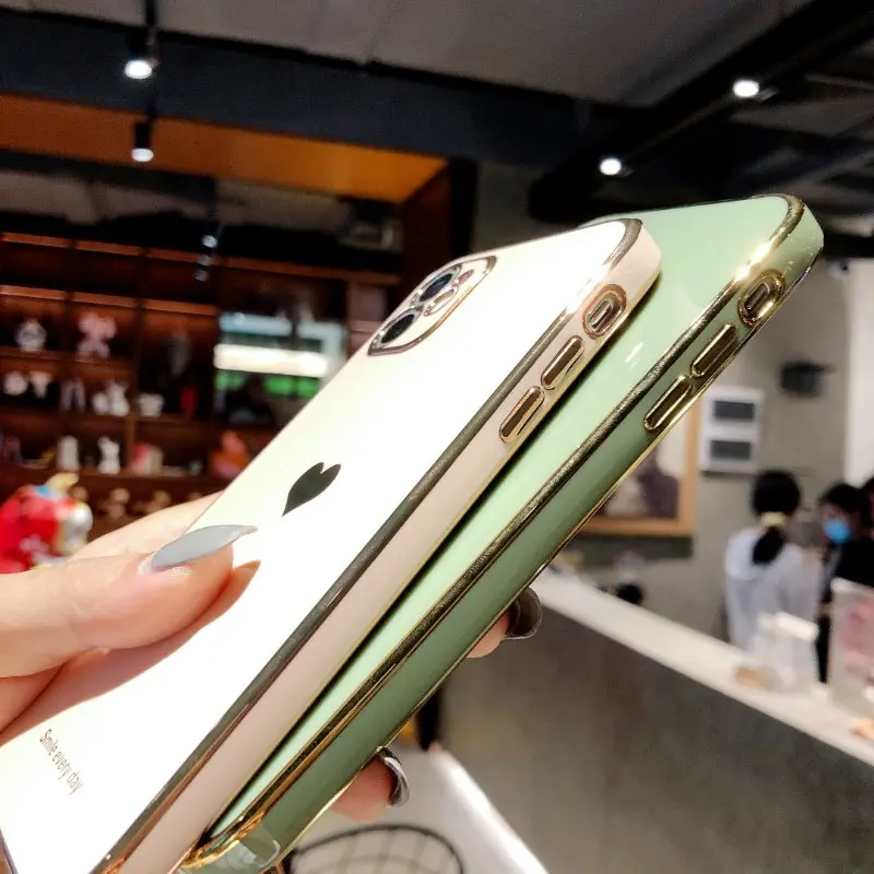 Electroplated love heart Phone Case For iPhone 11Pro 13 12 Pro Max XR XS X XS Max 7 8 Plus Shockproof Protective Back Cover capa