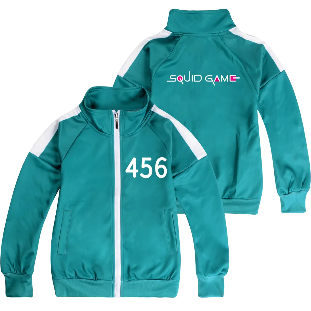 Squid game jacket men's cosplay sportswear 456national tide Fall Hoodie sweater Round Six Zipper