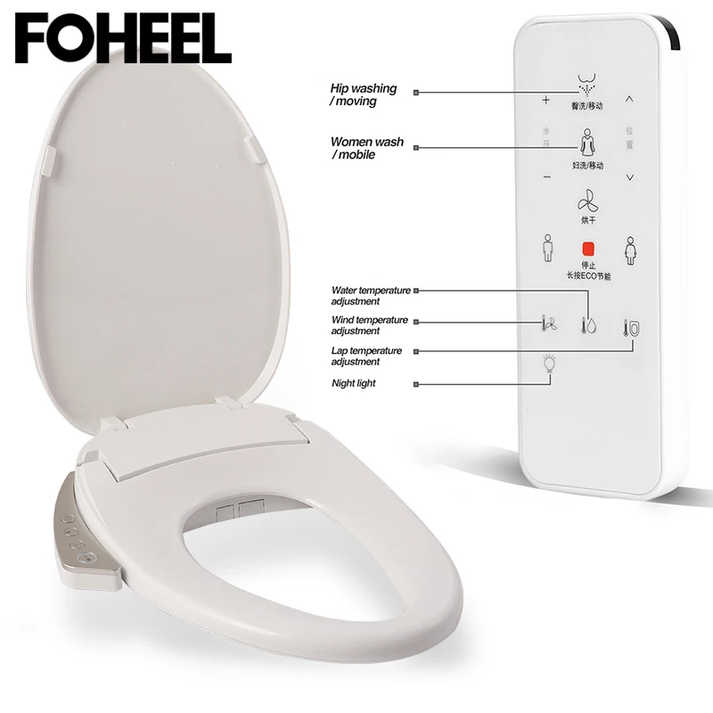 FOHEEL Смарт сиденье для унитаза умный Туалет Электрический биде крышка Led светильник туалет с подогревом сиденье для унитаза крышка FWT02 FOHEEL Смарт сиденье для унитаза умный Туалет Электрический биде крышка Led светильник туалет с подогревом сиденье для унитаза крышка FWT02