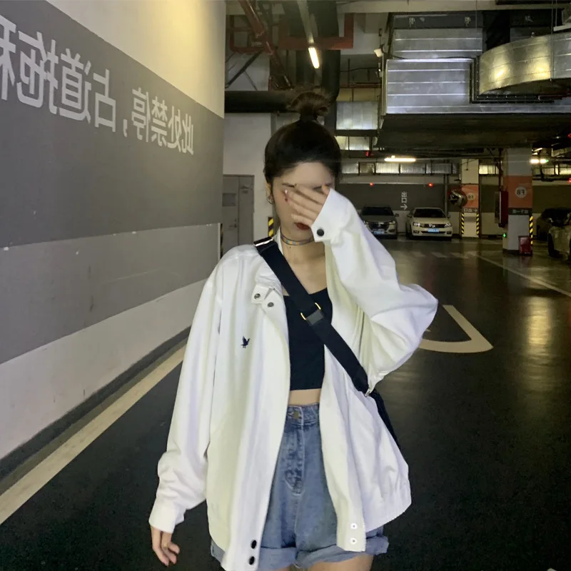 

Du Home Mother Man New Style Vertical Slip Vendange Embroidered Jacket White Thin Spring-Summer Sun-Protection Jacket Women's