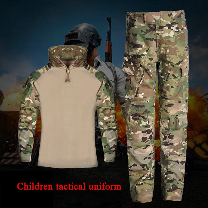 Военная Тактическая одежда для детей, камуфляжные прочные Пейнтбольные униформы для страйкбола, аксессуары для охоты, одежда s