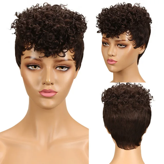 Wonderful Short Pixie Cut Fumi Curly 