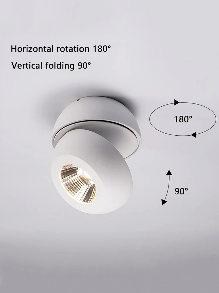 Поверхностный монтаж потолочный светильник 360 градусов вращающийся 10W20W40W COB светодиодный точечные потолочные светильники AC110-220V светодиодный потолочный светильник Внутреннее освещение