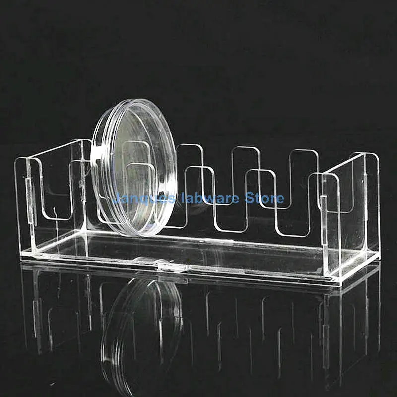 1pc Plexiglass petri dish stand 5/10positions rack suitable for diameter 60/75/90/100/120/150mm laboratory Round petri dishes