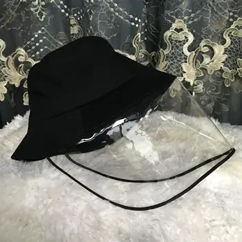 

Protection Transparent Bucket Hat Men Women Anti-fog Outdoor Beach Sun Hat Black Fashion Fishing Fisherman Hat With Face Mask
