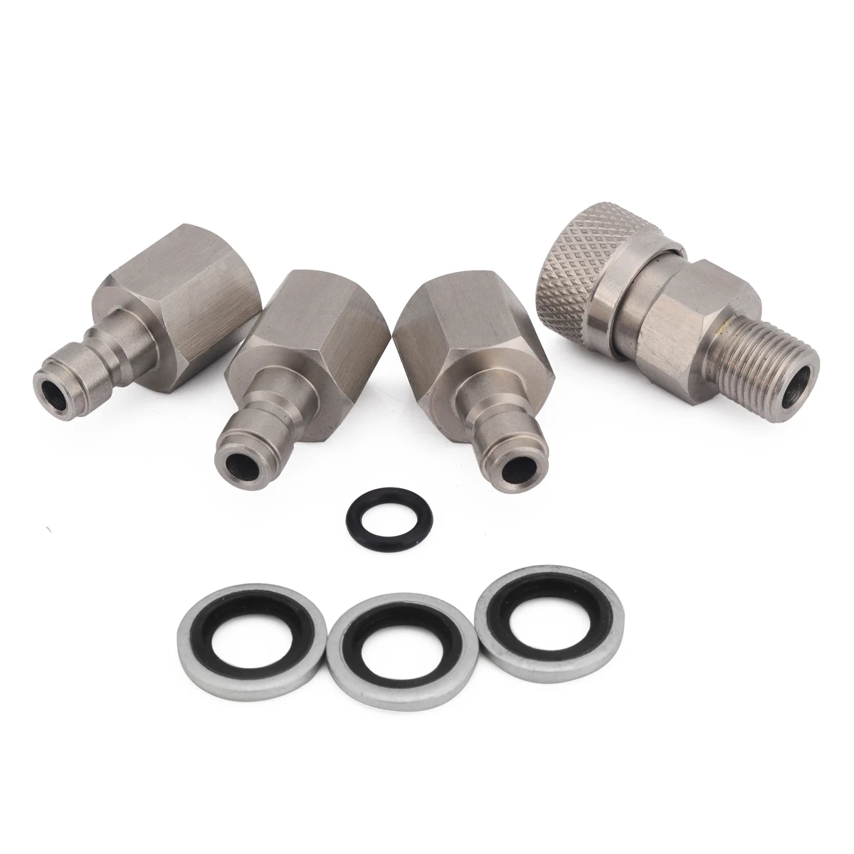 

Stainless PCP Air Tool Rifle Filling Quick Release Coupler 1/8 BSPP + 3 Plug Fitting Connector Coupler For CNC Machine