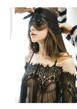 

Lace Lingerie Sexy Night Dress For Women Long Sleeve Sleepwear Female Nightgown Exotic Transparent Strap Flirting Nightdress