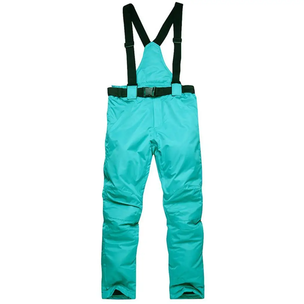 Мужские повседневные однотонные водонепроницаемые дышащие теплые лыжные штаны с подтяжками осень-зима - Цвет: CLB