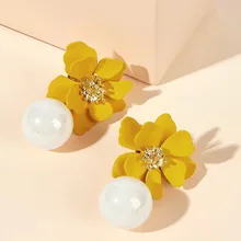 Милые хлопковые носки в Корейском стиле, серьги в виде цветов, Модная бижутерия; серьги-подвески для Для женщин Свадебная вечеринка в богемном стиле жемчужной сережкой Boucles D Oreille Femme