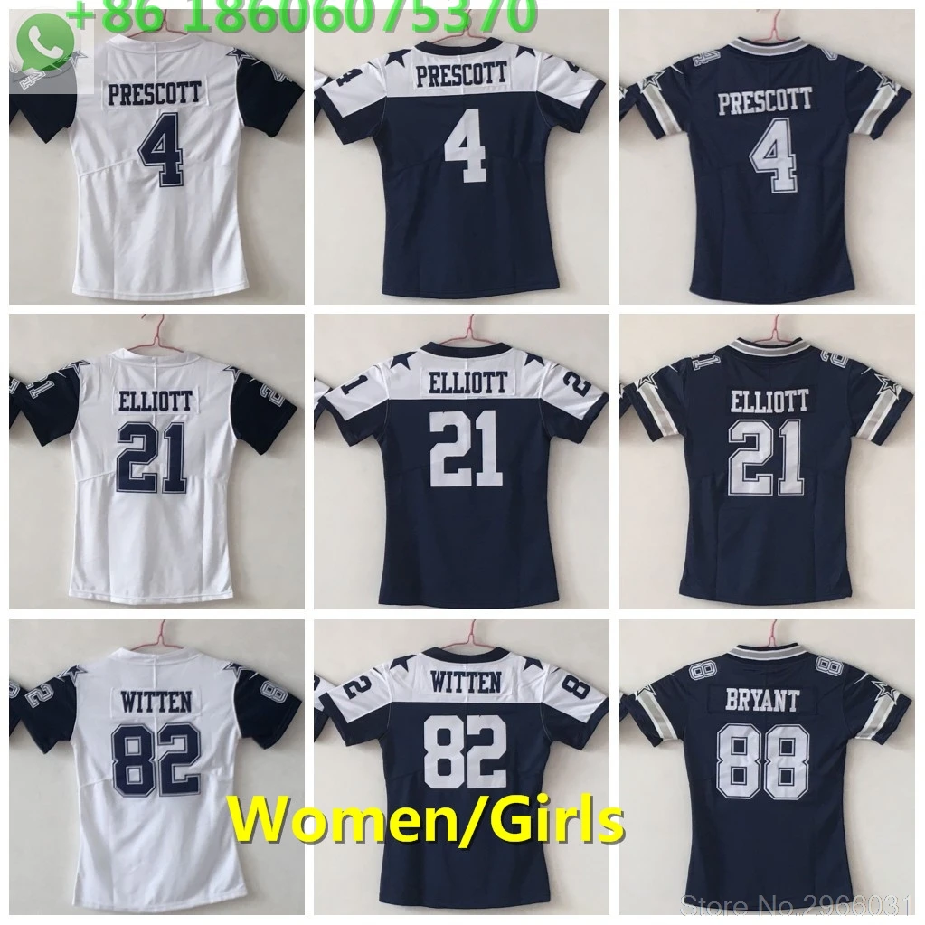 А+++ Качество Женщины 4 дак Прескотт 21 ezekiel Эллиотт 82 Джейсон witten 88 dez bryant Джерси Даллас