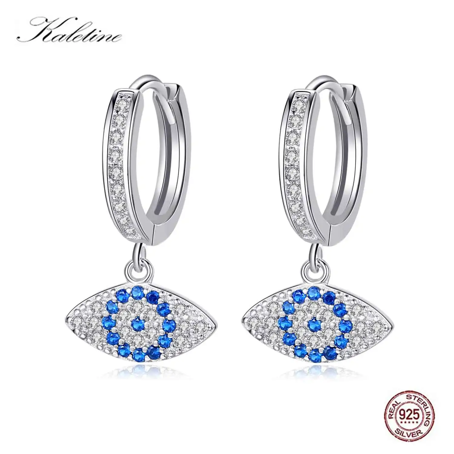 Kaletine Pure 925 Sterling Silver Drop Earrings For Women Evil Eye Angel Wings Blue Stone Fashion Jewelry Alibaba Express | Украшения и