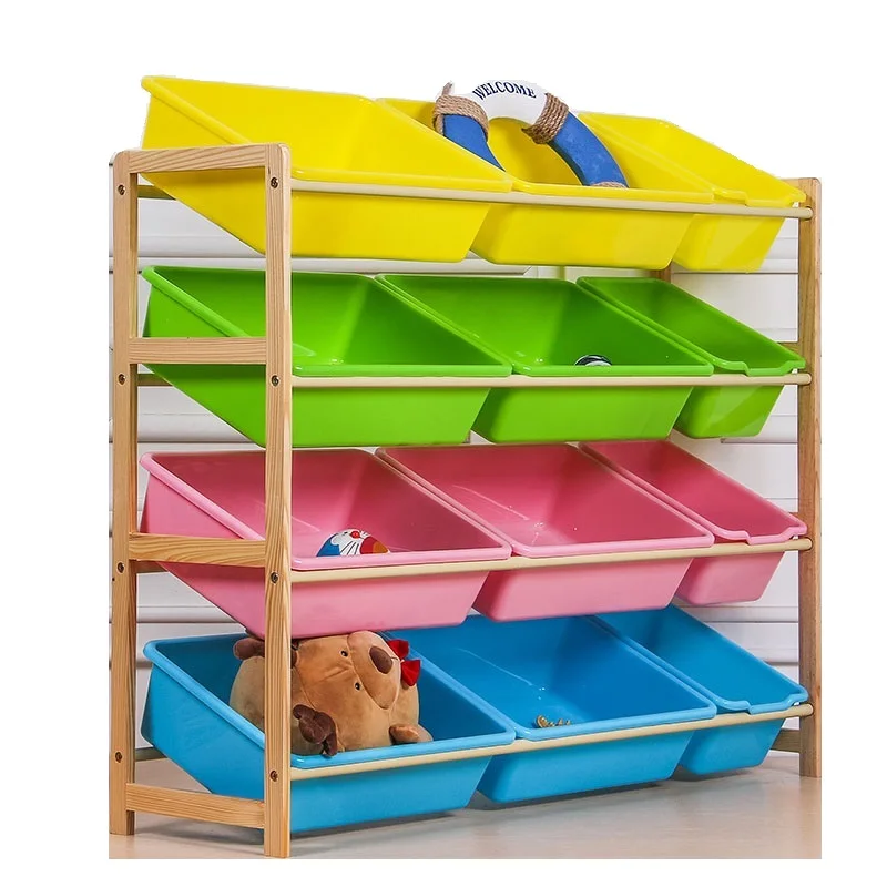 Children's Toy Storage Rack Categories Kindergarten Solid Wood Toy