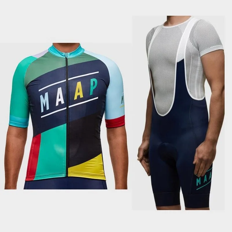 MTB велосипедная майка команда MAAP Лето короткий рукав Велоспорт Джерси наборы с гоночным велосипедом bib шорты Мужская велосипедная одежда костюм - Цвет: 11