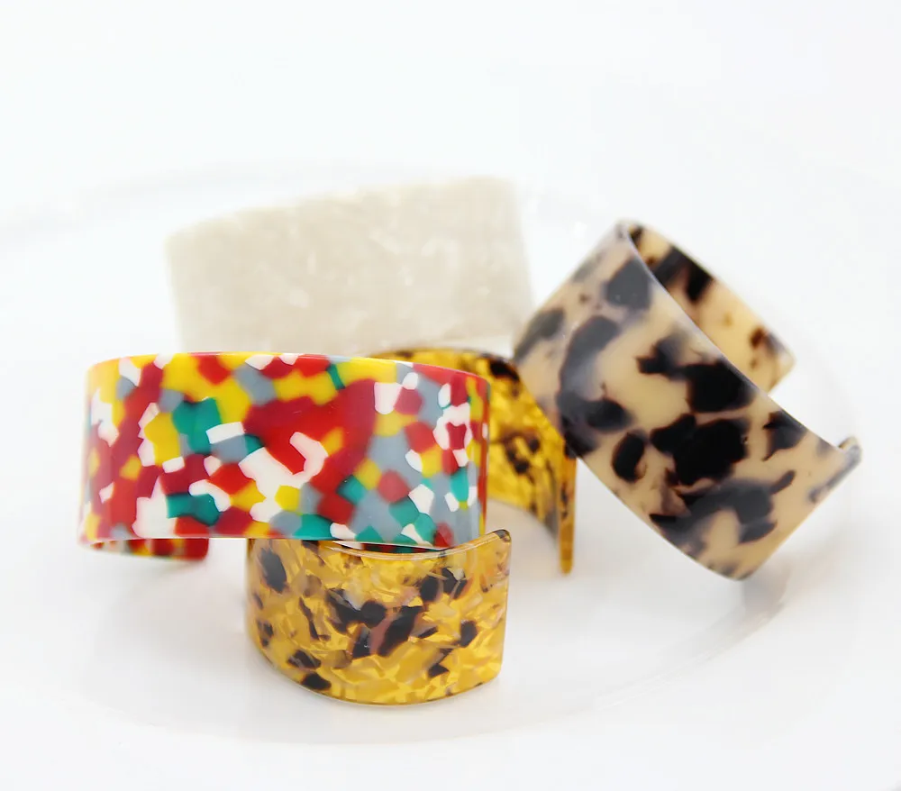 FishSheep Leopard Za акриловые браслеты и браслеты для женщин массивные Черепаховые камни смола открытый широкий манжет браслет ювелирные изделия bijouxs