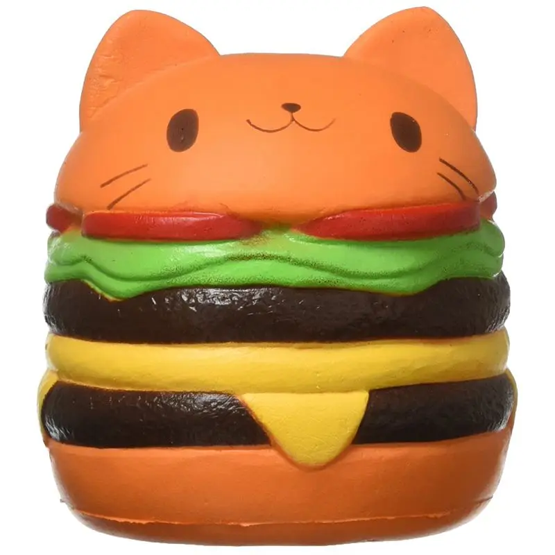 

Squishy Cat Hamburger Food Squishys Cake Stress Relief toys Scented Squeeze Slow Rising Fun Toy Relieve Stress Cure Gift