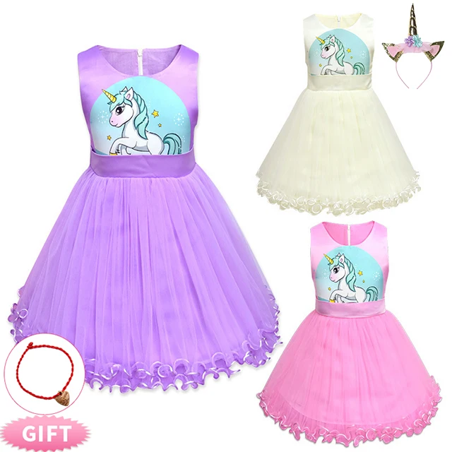 

2019 Unicorn Dress Kids Dresses for Girls Costume Cinderella Dress Children Birthday Party Girls Princess Dress Infantil Vestido