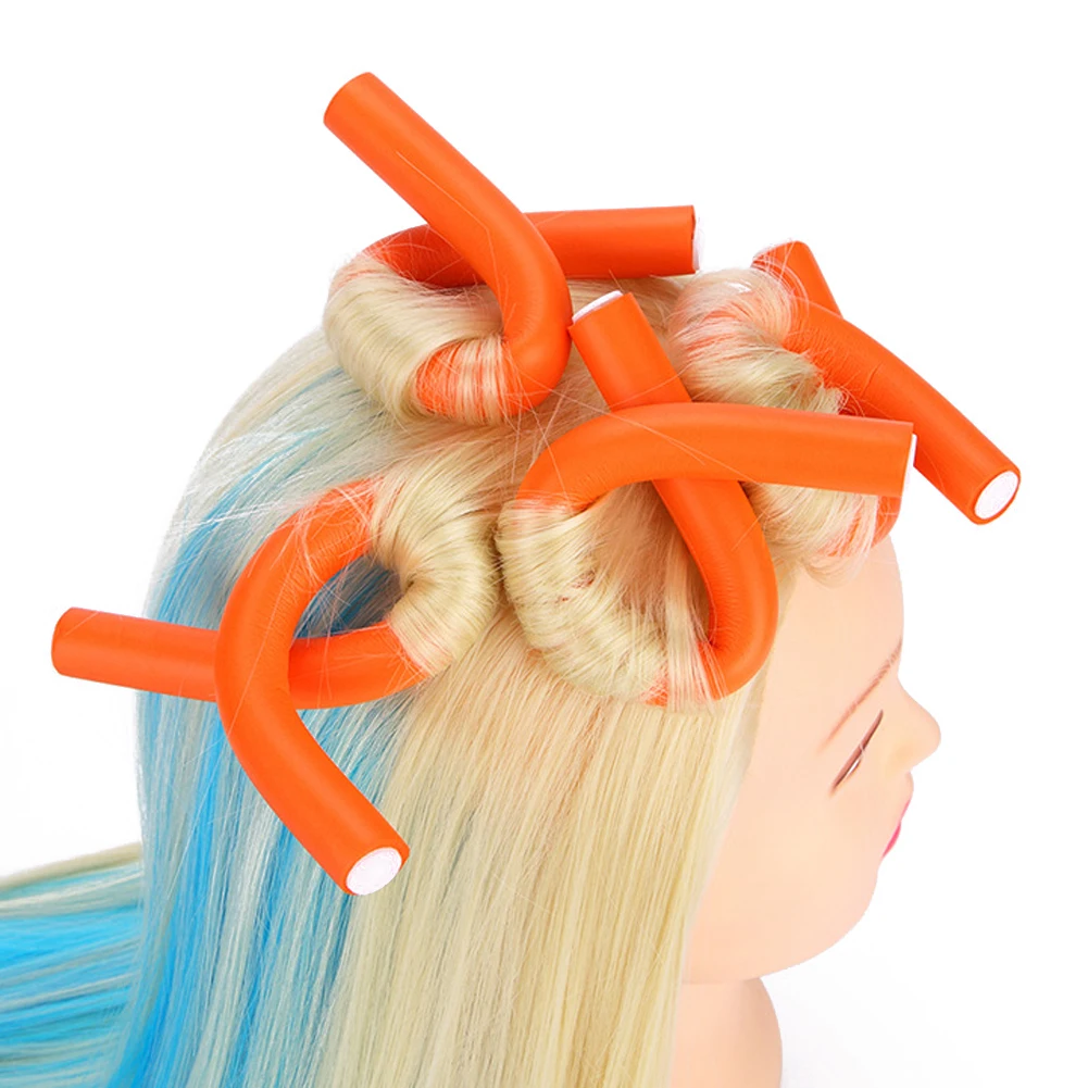 10pcs Flexible Hair Curling Rod Hair Curler Makers Soft Foam Bendy Twist Curls Flexi DIY Rollers Styling Tools Women Accessories