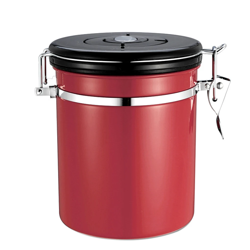 С выхлопным клапаном канистра сахар, кофе Bean кухня герметичная банка вакуумная колба еда хранение чая контейнерный горшок нержавеющая сталь для дома - Цвет: NO.4
