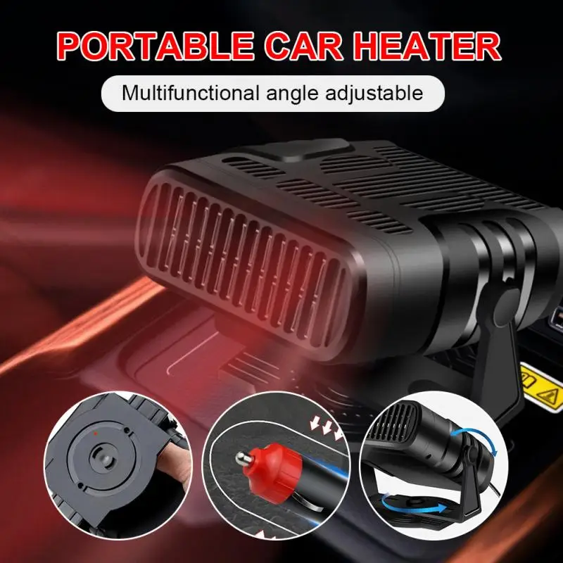180 Degree Rotatable Vehicle-Mounted Cooling And Heating Fans FOONEE Portable Car Heater Defroster Upright Windscreen Demister With Air Purification 12V-24V Car Defrost Heater Defogging Snow Heater 
