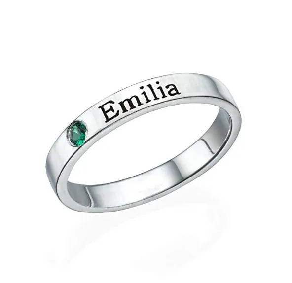 

S925 Fine Silver Simple Lettering Insets Cool Name Set of the System-Amazon Ring Accessories Manufacturers Direct Selling