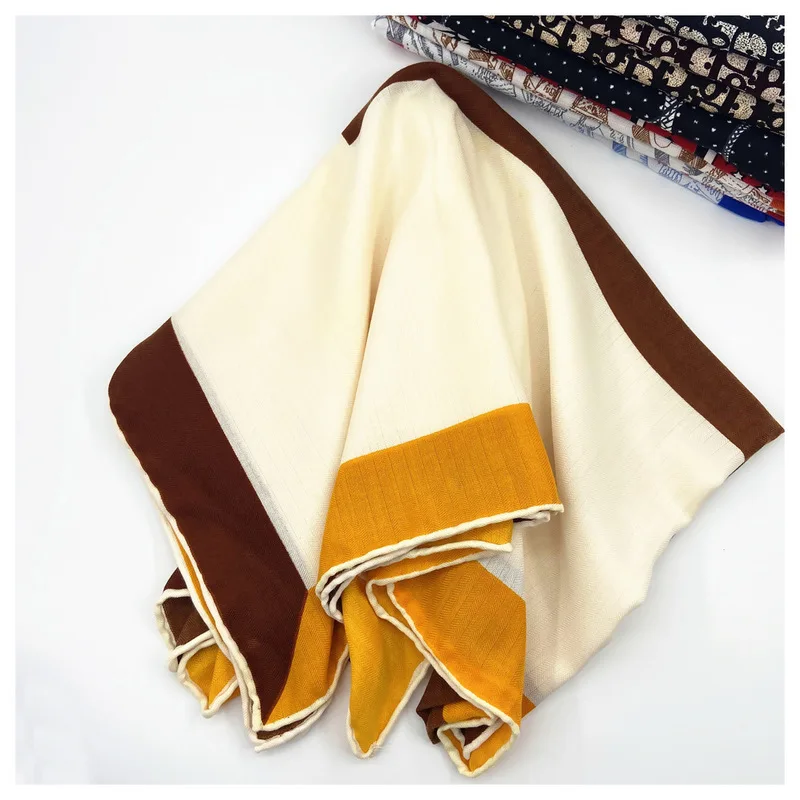 New Silk Scarf Cashmere Scarves 130cm Woman Neckerchief High Quality Kerchief Femininity Hand Towel Fashion Valentines Gift