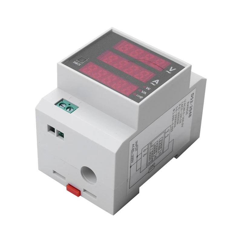 Новый цифровой измеритель энергии Din Rail светодиодный активный Мощность фактор