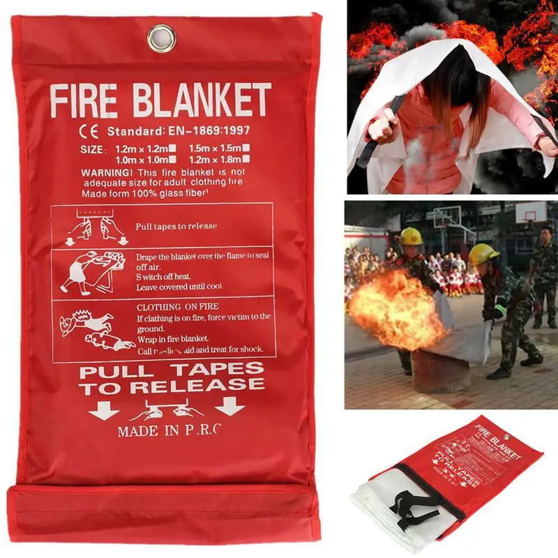

fiberglass fire blanket cover glass fiber cloth car emergency anti fire 1m 2m 3m safety Survival Fire Shelter