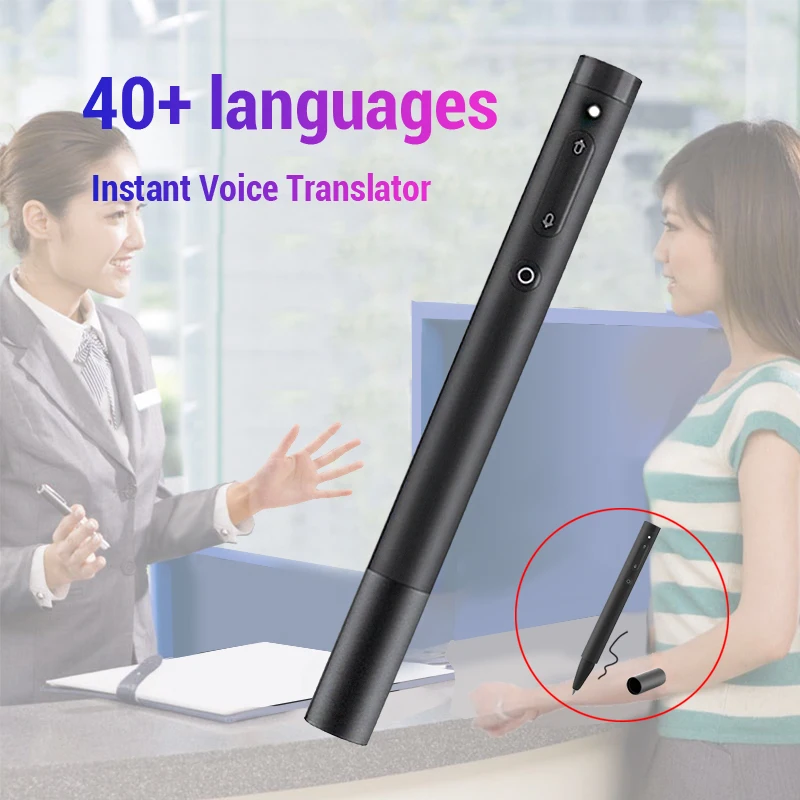 Translator Portable Smart Voice Real Time Learn Multi-language Hotspot Two-way Real Time Traductor Translator Pen - Цвет: Black