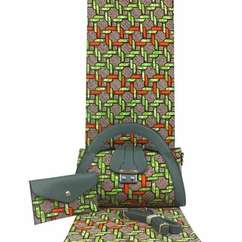 

High quality african wax bags set with 6yards Ankara wax prints fabric Ankara Nigerian cotton fabric for women