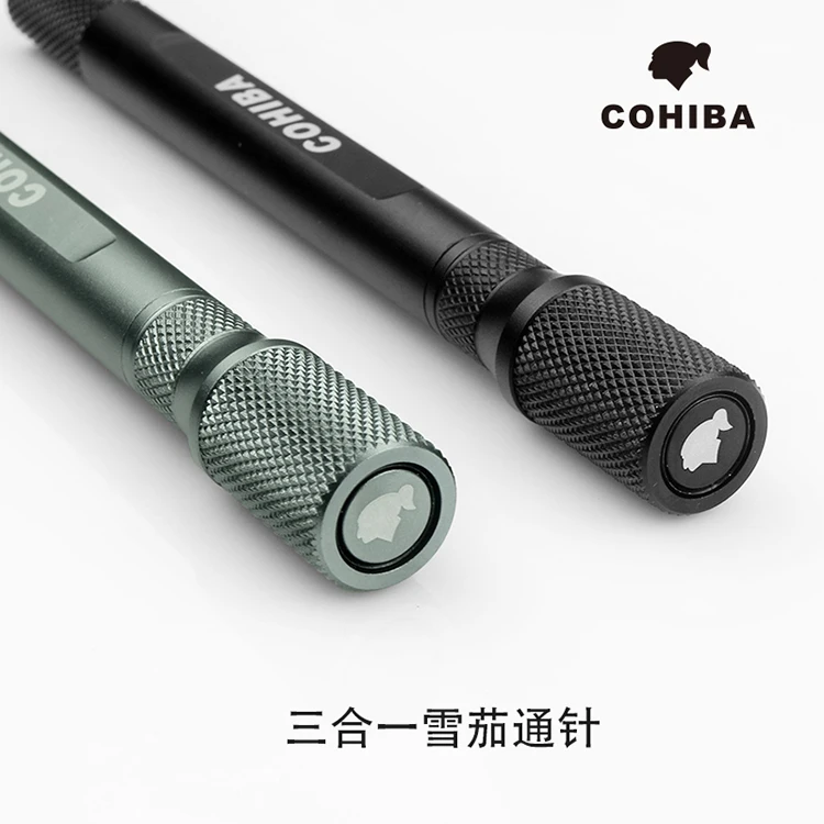 COHIBA сигары удар приспособления для резки портативный карманный металлический клинок пуля отверстие с сверло для сигары аксессуары для сигар инструмент CLH-3995