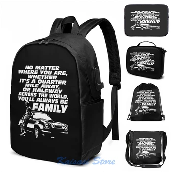 

Funny Graphic print Fast 8 - Paul Walker Forever USB Charge Backpack men School bags Women bag Travel laptop bag