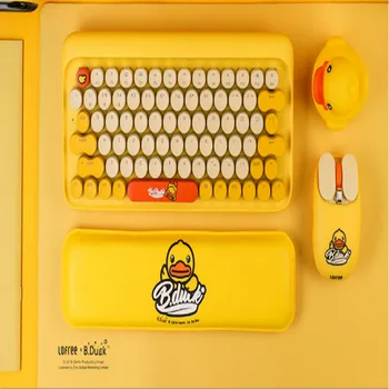 

Dot dot mechanical keyboard mouse suit lipstick yellow green axis duck for MAC the little cute girl lofree wireless phone