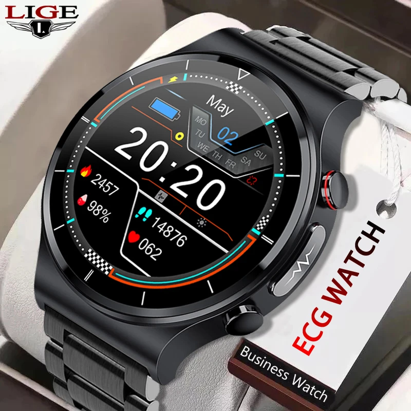 LIGE Neue Männer Smartwatch 360*360 HD Full Touch Screen Fitness