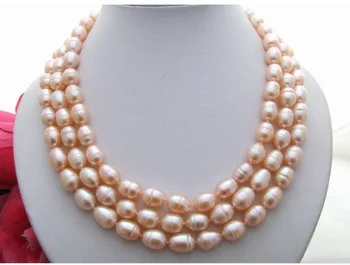

50" Longest Genuine Natural 9mm White Rice Pearl Necklace #f2010!
