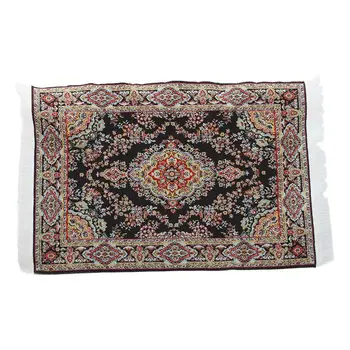 

Doll House Miniature Furniture Floor Rug Carpet for Interior Modelling 9.45 x 5.91 inch---Black