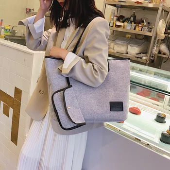

Spring New Style WOMEN'S Bag Korean-style Large Bag Fashion Simple Shoulder Bag Casual Handbag Toth Big Bag